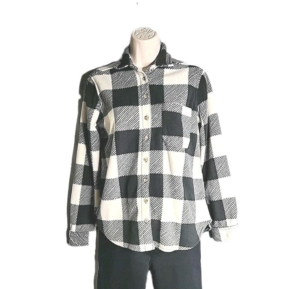 Billabong Womens Sz XS Lumberjack Flannel Shirt Adventure Div Long Sleeve Black